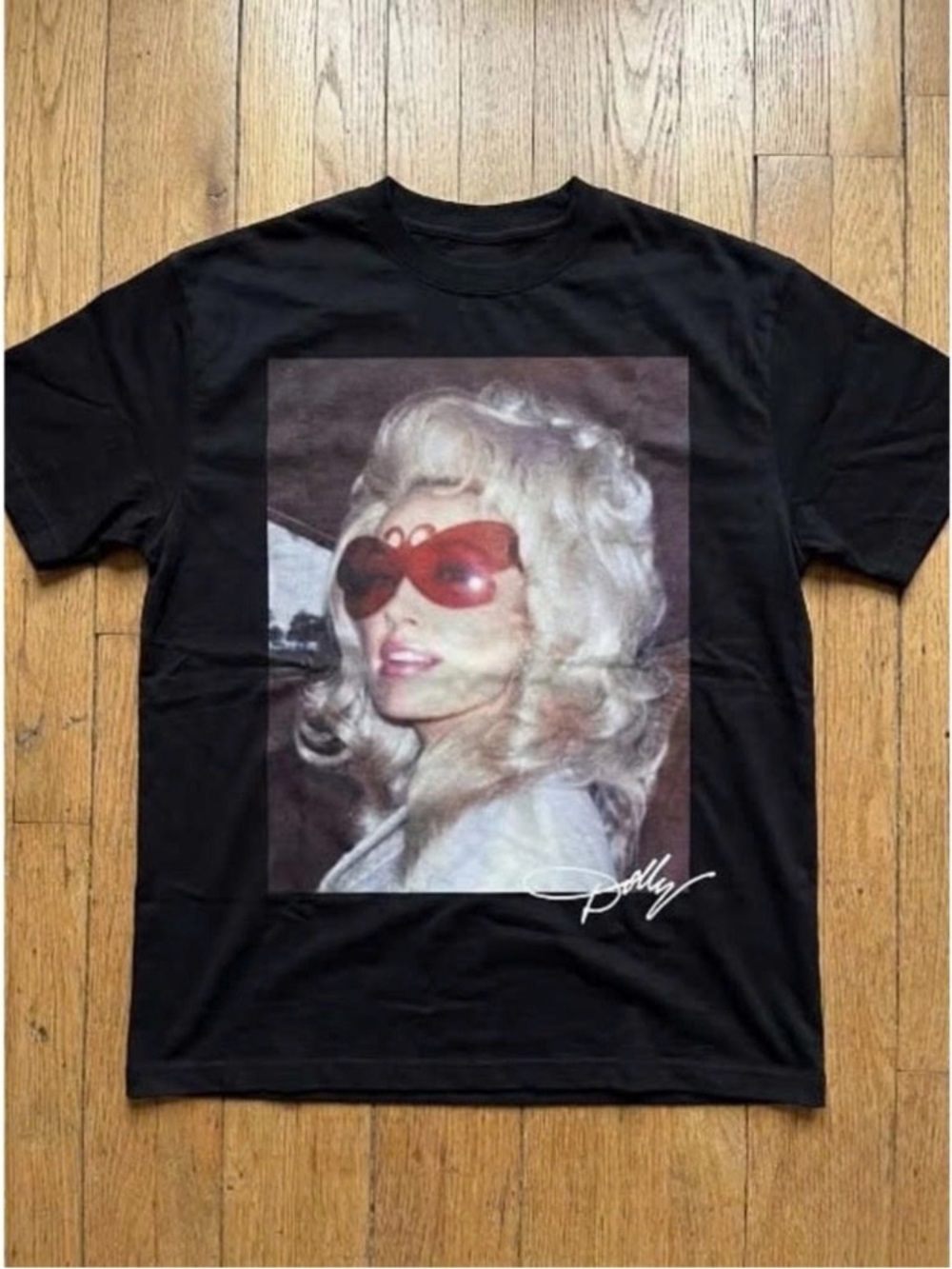 Vintage Black Short Sleeve Tee with Dolly Parton Graphic